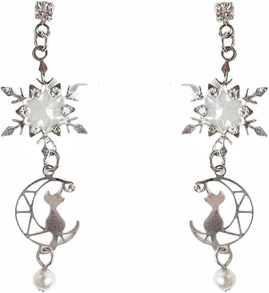 Amazon | Candy girls ピアス 冬 雪の結晶 猫 可愛い 和風 揺れる